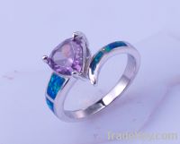 925 sterling silver ring with opal-WSRAB12295