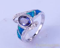 925 sterling silver ring with opal-WSRAB12301