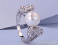 925 sterling silver ring with pearl-P6138436