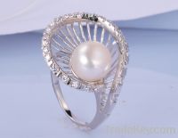 925 sterling silver ring with pearl-P6138488