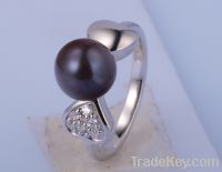 925 sterling silver ring with pearl-WSHJG01532R