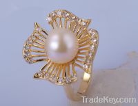925 sterling silver ring with pearl-WSHJG01551R