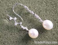 Sell 925 sterling silver fresh water pearl eearring-WSEAC00981