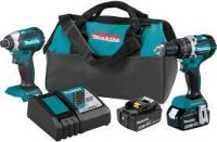 Makita XT269M 18V LXT Lithium-Ion Brushless Cordless 2-Pc. Combo Kit (4.0Ah) with XPH12Z 18V LXT Lithium-Ion Compact Brushless Cordless 1/2" Hammer Driver-Drill