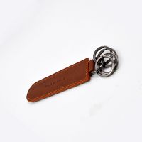 Simple leather key holder case with key ring