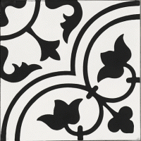 BLACK TULIP PATTERN CEMENT TILES