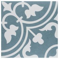 BLUE TULIP PATTERNED CEMENT TILES