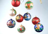 Sell sets of 3 hand painted glass Christmas ornaments