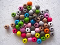 Wholesale Supply of Handwork DIY Accessories Colorful Wooden Beads Candy Color Small Beads 6 x 7mm Beads Clothing