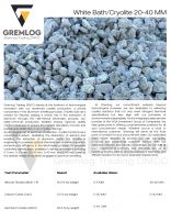 Recycling Cryolite for Aluminium Smelters 20-40 mm
