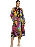 Women's Pure Cotton Printed Bath Robe, Nightdress, Sleep Robe, Gown, Kimono, Maxi, Maternity Gown, Bikini Cover Up