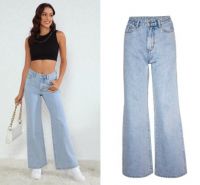 ladies women pants high waist pants ladies jeans light blue pants loose fit star ripped jeans