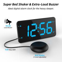 Selling Loud Alarm Clock with Bed Shaker, Vibrating Alarm Clock for Heavy Sleepers, Deaf and Hard of Hearing, Dual Alarm Clock, 2 USB Charger Ports, 7-Inch Display, Full Range Dimmer and Battery Backup-T1HGreen