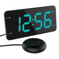 Wall Clock - LED Digital Wall Clock with Large Display, Big Digits, Auto-Dimming, Anti-Reflective Surface, 12/24Hr Format, Small Silent Wall Clock for Living Room, Bedroom, Farmhouse, Kitchen, Office-F0789Red
