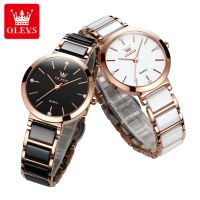 OLEVS 5877 Ceramic Quartz Watch For women Luxury High Quality women&amp;#039;s Stainless Steel Business Luxury Watches