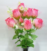 Sell artifical pink rose with bud