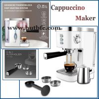 2023 New Arrival, Branded White Espresso Machine 20-Bar New Latte Cappuccino Maker with Frother, 1.25 L Capacity