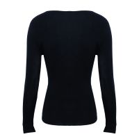 New Arrivals V neck Seamless Fine Knit 18G Plain Inner wear Merino Wool Basic Sweater Knitted Top