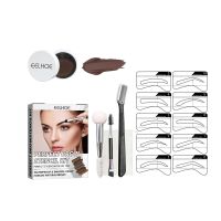 private label eyebrow stamp eyebrow stencil kit waterproof natural brown color quick dry eyebrows enhancers with brush