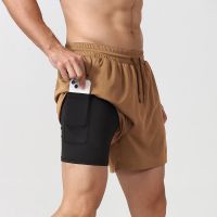 Men's double-decker athletic shorts Running training fitness pants