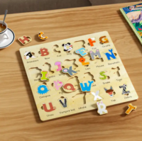 Custom Small Animals Alphabet Baby Hand Grasp 3D Puzzle DIY Educational Cartoon Toys Puzzle