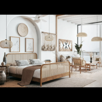 Rattan Cane Furniture For Resort Customize Bedroom Sets Holiday Hotel Hospitality Seaside Furniture