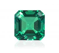 Asscher Cut Hydrothermal Colombian Emerald Green Gemstone Stone