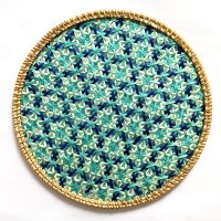 Patterned Round Bamboo Woven Placemat Made in Vietnam HP - B017