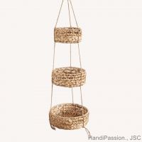 Water Hyacinth Seagrass Woven Tree Planter Fruit Basket Tier Hanging