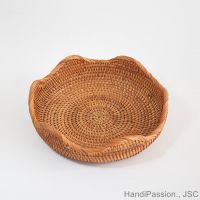 Wave Rattan Woven Storage Basket Fruit Food Basket