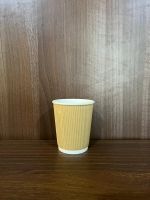 Disposable Wholesale Coffee Paper cup 8oz Rippled wall Biodegradable, PE Coated