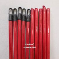 Wooden broom stick red pvc coated