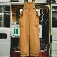 Maden Men's Bib Pants American Vintage Loose Solid Jumpsuits Streetwear Multi Pockets Casual Suspenders Cargo Overalls