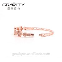 Custom jewelry china rose gold four leaf clover bangle