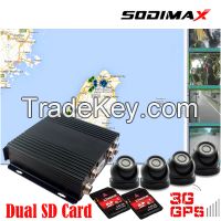 3G GPS Vehicle Blackbox DVR 512G Dual SD Card MDVR 4 Channel