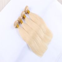 Double Drawn Remy Hair Weave Bundles Remy Straight Hair Wefts 613# blonde color