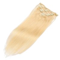high quality clip in hair extensions remy hair clip on hair 5-10pieces per pack blonde color 75g-200g