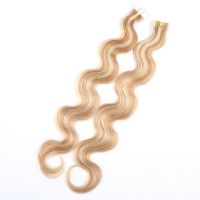 Brazilian hair extension tape in hair cuticle aligned human hair extensions blonde colors 613#