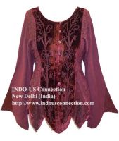 Luxurious Rayon Velvet Pixie Renaissance Gothic Top/Blouse