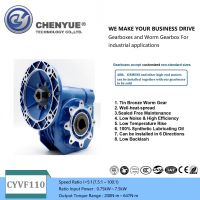 CHENYUE Worm Gearbox NMVF110 Input 19/24/28/38mm Output 42mm Speed Ratio from 5:1 to 100:1 Tin Bronze CNC Speed Gear Reducer Free Maintenance
