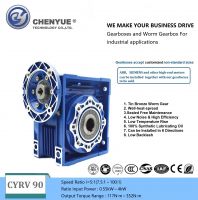 CHENYUE Worm Gearbox Reducer NMRV90 CYRV90 Sliver Suppliers Input19/22/24/28mm Output 35mm Speed Ratio from 5:1 to 100:1 Free Maintenance