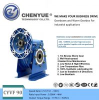 CHENYUE Worm Gear Reducer NMVF 90 Input19/22/24/28mm Output 35mm Speed Ratio from 5:1 to 100:1 for Speed Reduction