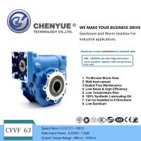 CHENYUE High Torque Worm Gear Reducer NMVF 063 Input 14/19/22/24mm Output 25mm Speed Ratio from 5:1 to 100:1 CNC Gearbox Suppliers Reduction