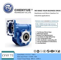 CHENYUE High Torque Worm Gearbox NMVF 75 CYVF 75 Input 14/19/22/24/28mm Output 28mm Speed Ratio frpm 5:1 to 100:1 Tin bronze for CNC Free Maintenance