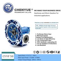 CHENYUE Big Torque Worm Gearbox NMVF 50 CYVF50 Input 11/14/19mm Output 25mm Speed Ratio from 5:1 to 100:1 Tin Bronze Worm Gear Free Maintenance