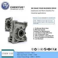 CHENYUE Worm Gearbox Reducer NMRW110 Input 19/24/28/38mm Output 42mm Speed Ratio from 5:1 to 100:1 Tin Bronze CNC Speed Free Maintenance
