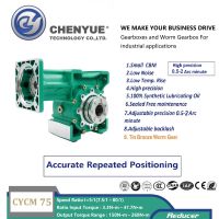 CHENYUE Adjustable Backlash 0.5-2 Arcminute Worm Gearbox CYCM75 Input 19/20/22/24/28mm Output 35mm Speed Ratio from 5:1 to 80:1Free Maintenance