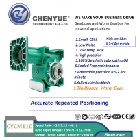 CHENYUE High Precision 0.5-2Arc minute Worm Gearbox CYCM110 Input shaft22/24/28/32/35mm Output 45mm Speed Ratio from 5:1 to 80:1 Free Maintenance