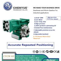 CHENYUE Repeated Positioning 0.5-2Arcminute Worm Gearbox CYCM40 Servo Input shaft11/14/19mm Output 20mm Speed Ratio from 5:1 to 80:1 Free Maintenance