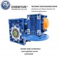 CHENYUE DOUBLE-STAGE WORM GEAR REDUCER CYRV50 + CYRV75 SPEED RATIO FROM 300:1TO10000:1 CUSTOMIZABLE
